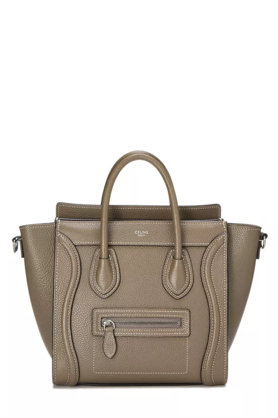 Grey Drummed Calfskin Luggage Nano, , large image number 0