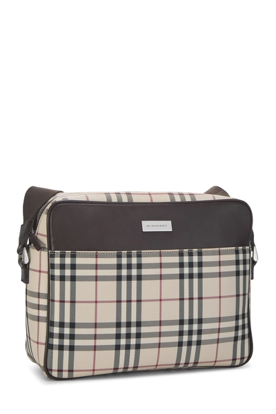 Burberry Brown Nylon Check Crossbody Bag Medium — photo 2