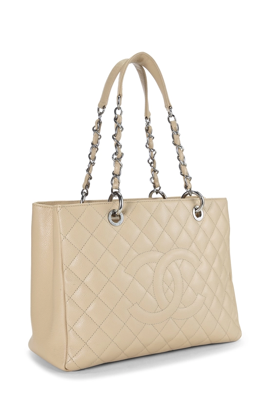 Beige Quilted Caviar Grand Shopping Tote (GST), , large image number 1