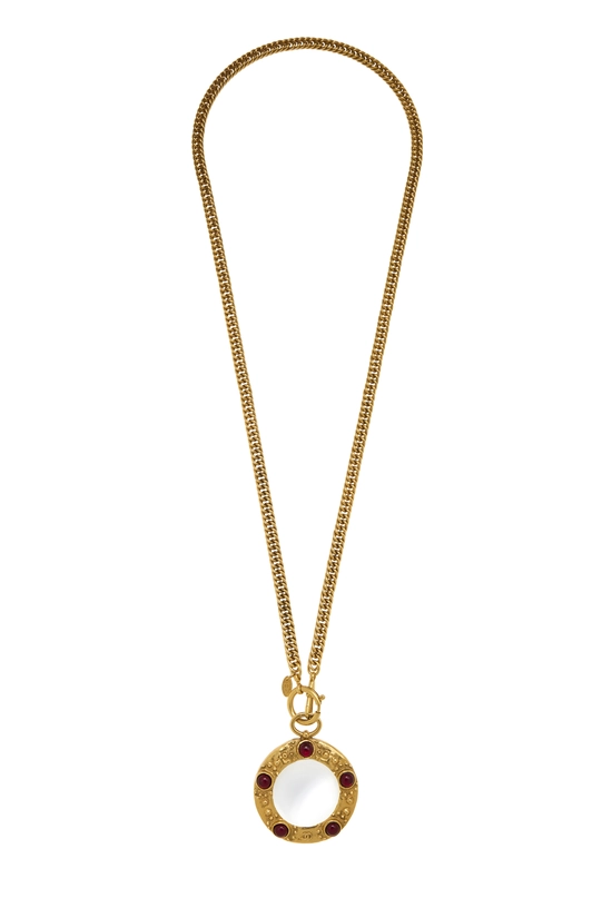 Gold Gripoix Monocle Necklace, , large image number 0