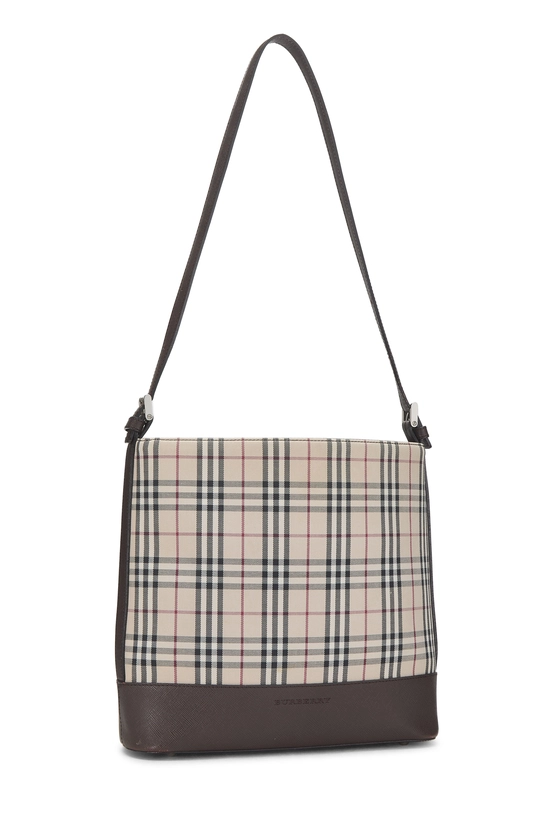 Brown House Check Jacquard Bucket Shoulder Bag Small, , large image number 1