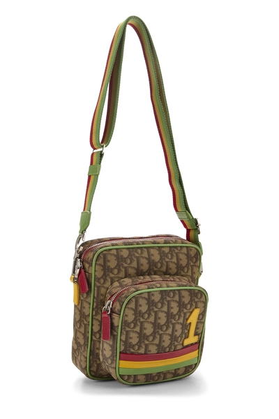 Brown Trotter Coated Canvas Shoulder Bag Mini, , large