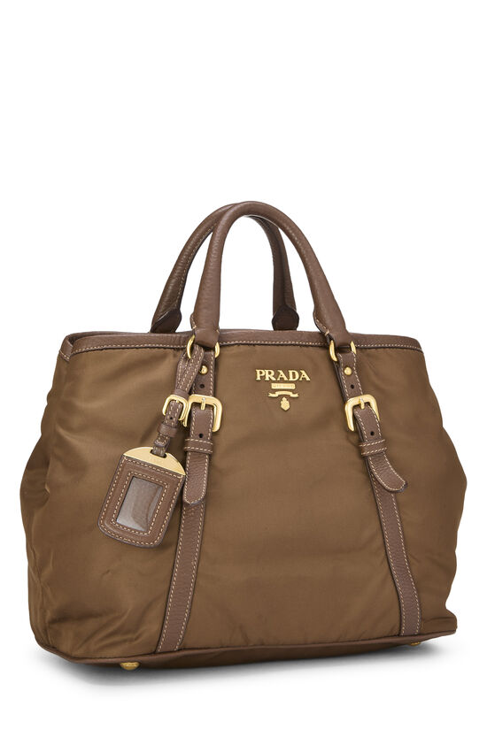 Brown Nylon Convertible Buckle Handbag, , large image number 1