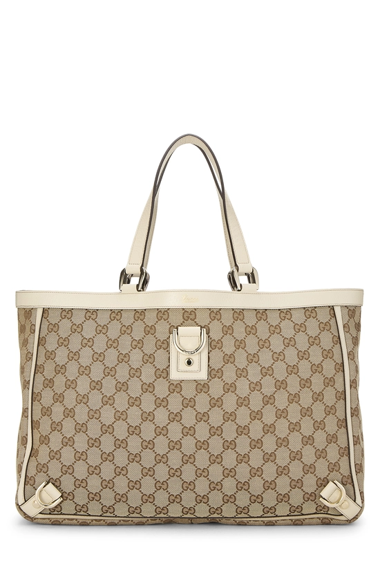 White Original GG Canvas D-Ring Abbey Tote Large, , large image number 0