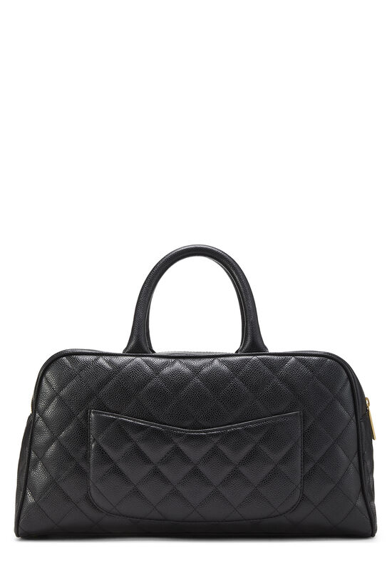 Black Quilted Caviar Bowler, , large image number 3