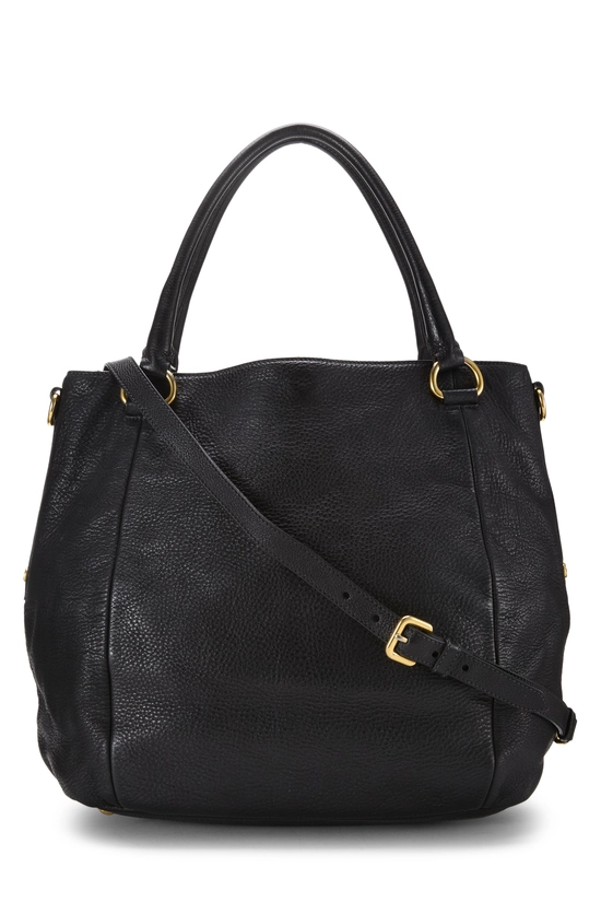 Black Vitello Daino Convertible Tote, , large image number 3
