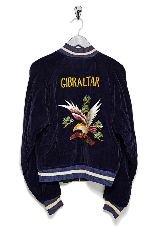 WGACA Vintage Black Silk & Velvet Gibraltar Souvenir Reversible Jacket, , large image number 3