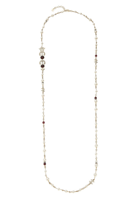 Chanel Multicolor Beaded & Faux Pearl Long Necklace Q6J2JP28DB001