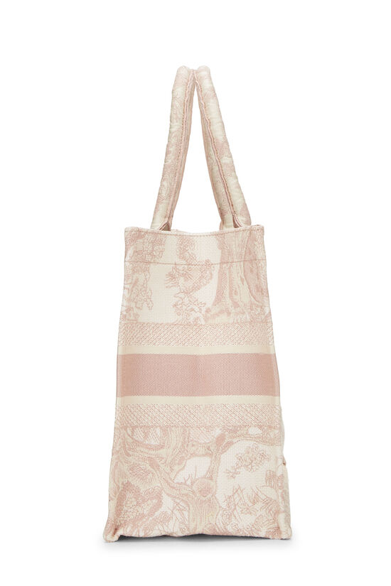 Pink Embroidered Canvas Book Tote Medium, , large image number 2