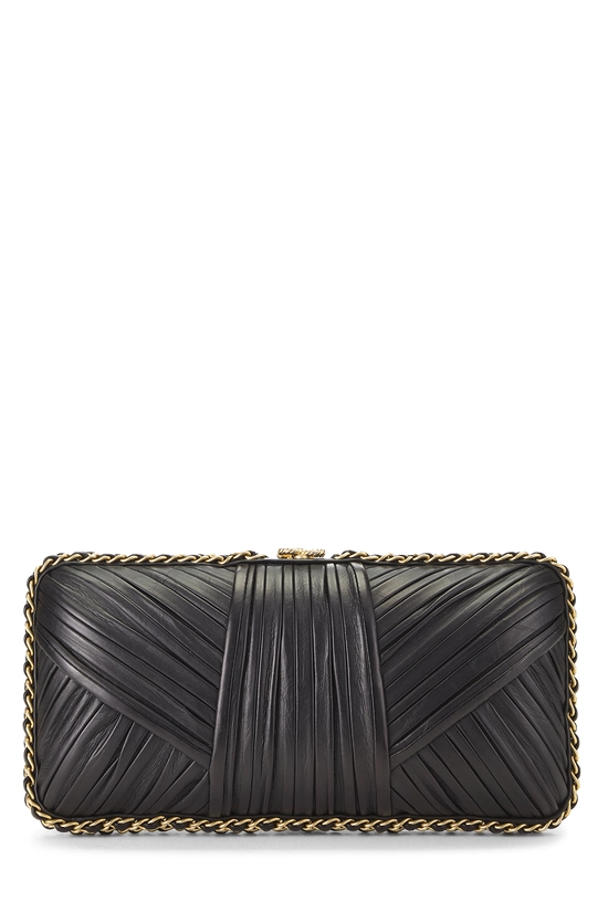 Black Lambskin Chain Around Clutch, , large image number 0