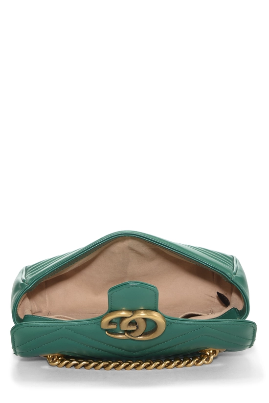 Green Leather GG Marmont Shoulder Bag Mini, , large image number 5