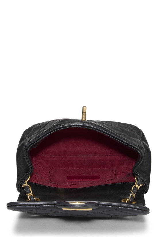 Black Quilted Lambskin In The Loop Handle Flap Bag Small, , large image number 5