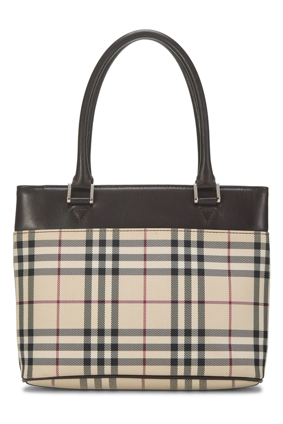 Brown House Check Jacquard Handbag Mini, , large image number 3