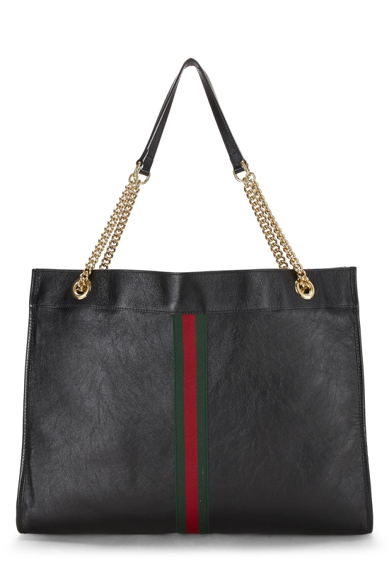 Black Leather Web Rajah Tote, , large image number 3