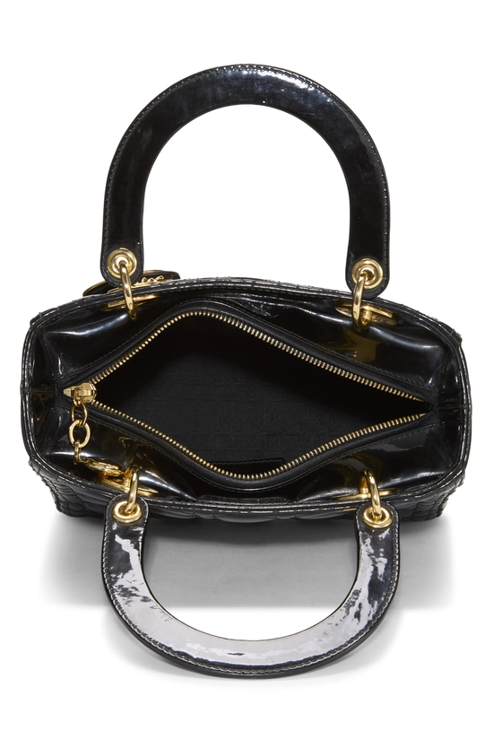 Black Cannage Patent Leather Lady Dior Medium, , large image number 5
