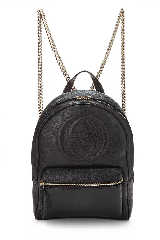 Black Leather Soho Chain Backpack, , large image number 0