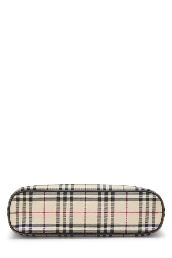 Brown Nylon House Check Handbag Medium, , large image number 4