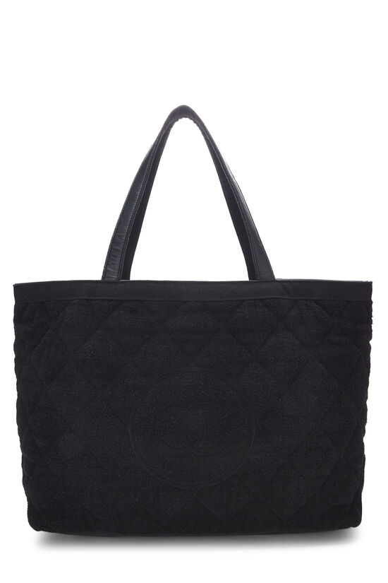 Chanel - Black Terry Cloth 'CC' Tote Large