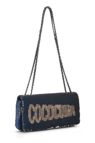 Navy Sequin Coco Cuba Clutch, , large