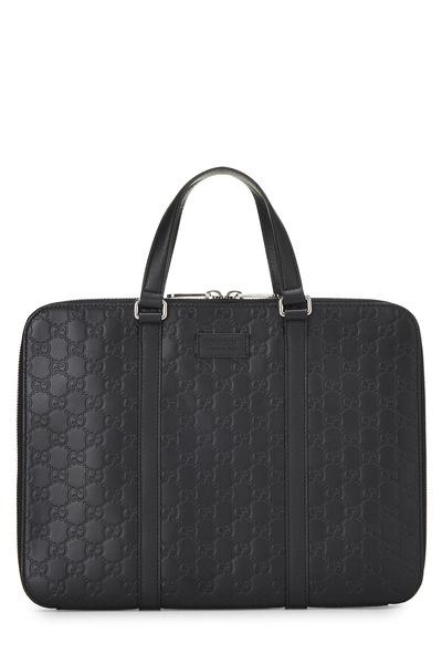 Gucci Black Guccissima Signature Briefcase