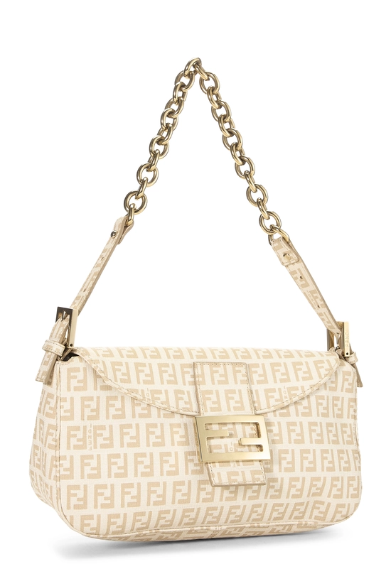 Beige Zucchino Coated Canvas Shoulder Bag, , large image number 1