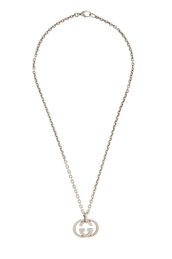 Silver Interlocking GG Necklace, , large image number 0