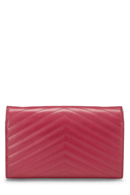 Pink Chevron Quilted Leather Grain de Poudre Wallet on Chain, , large image number 6