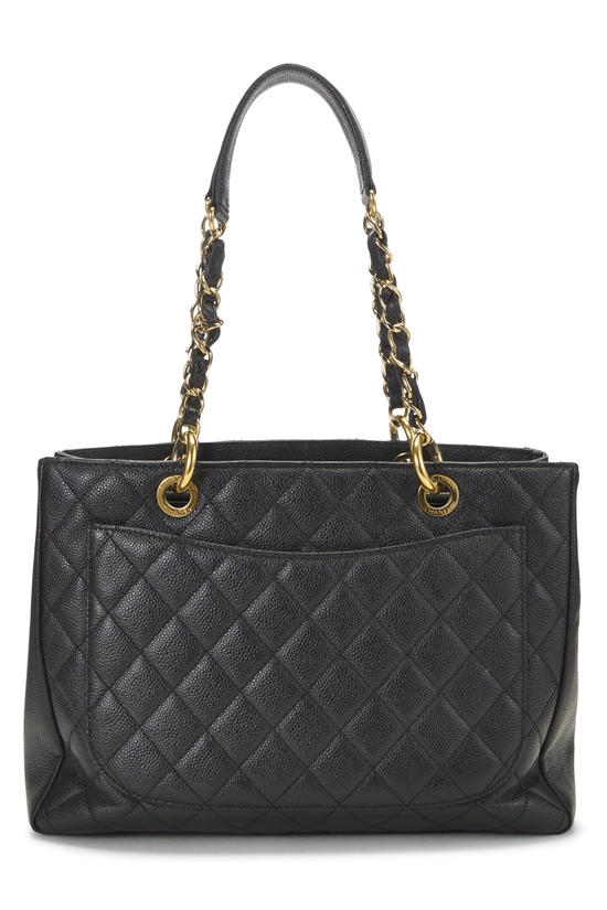 Black Quilted Caviar Grand Shopping Tote (GST), , large image number 3