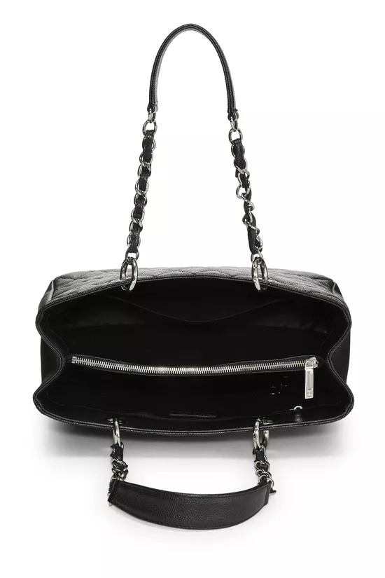 Black Quilted Caviar Grand Shopping Tote (GST), , large image number 5