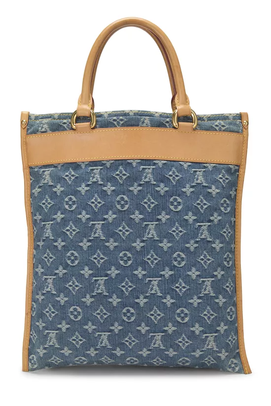 Blue Monogram Denim Flat Shopper, , large image number 3