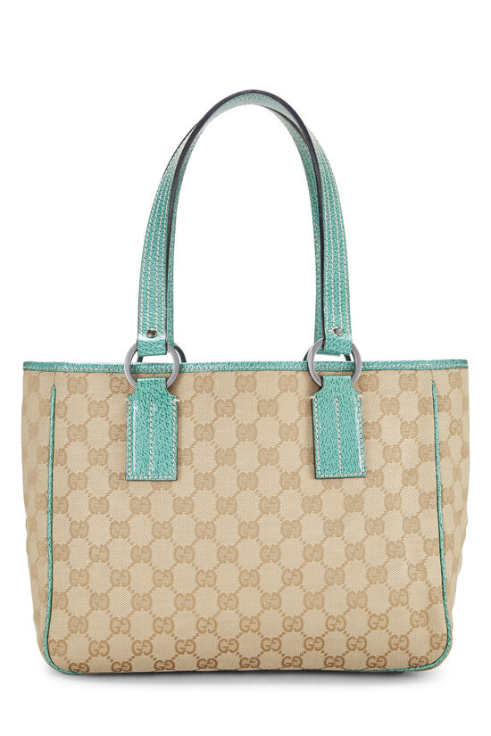 Turquoise Original GG Canvas Tote, , large image number 3