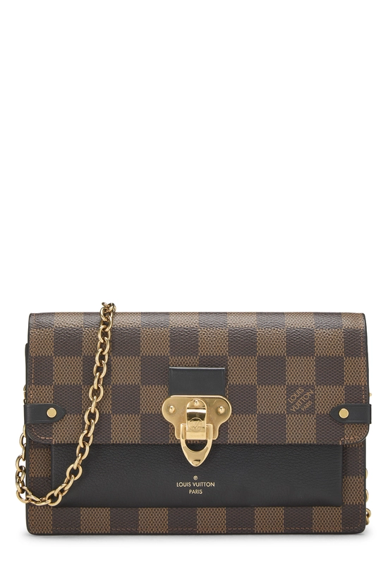 Black Damier Ebene Vavin Wallet On Chain (WOC), , large image number 0