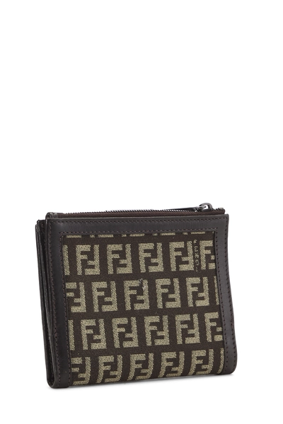 Brown Zucchino Canvas Compact Wallet, , large