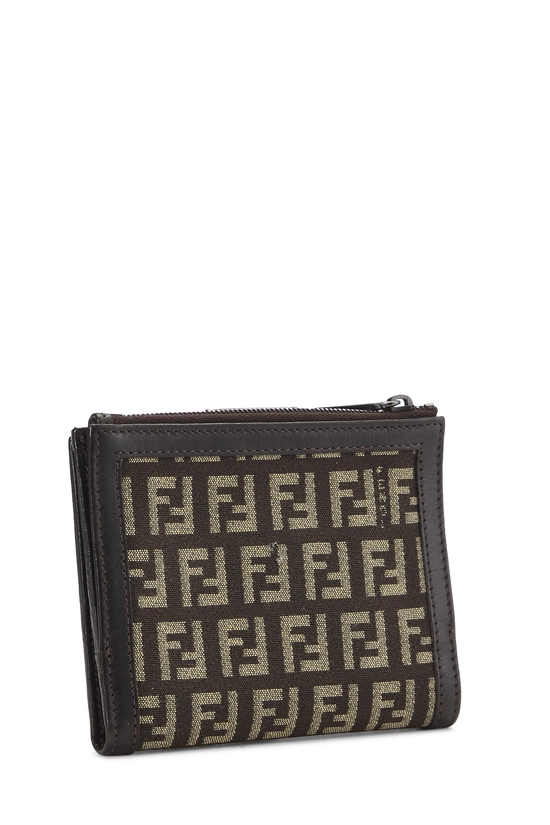 Pre-Owned Brown Zucchino Canvas Compact Wallet QBA1A2CR0B003