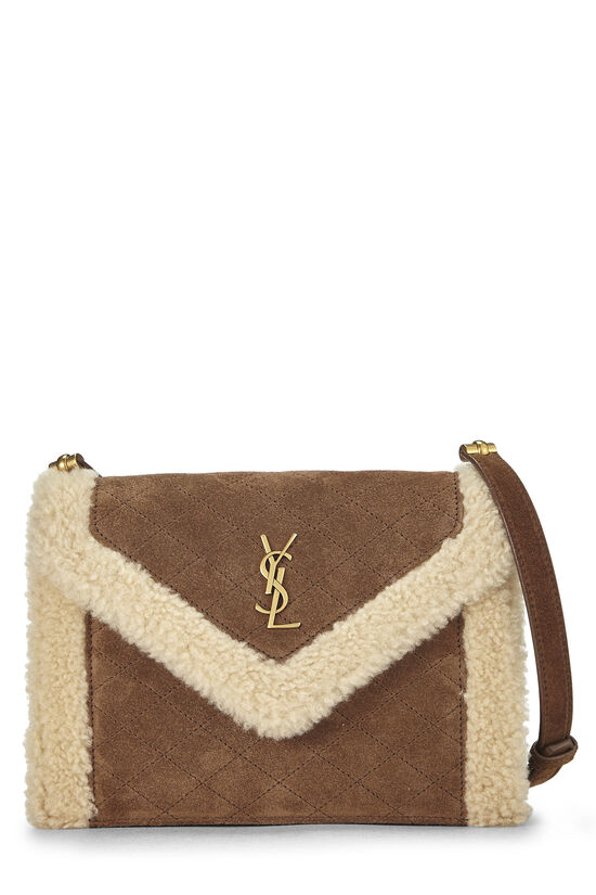 Brown Suede & Shearling Gaby Mini, , large image number 0