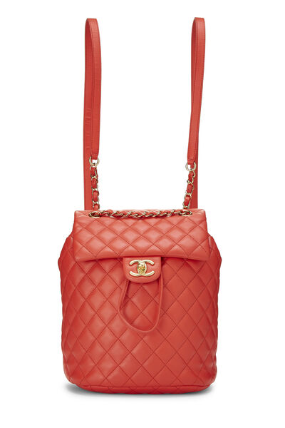 Red Quilted Lambskin Urban Spirit Backpack