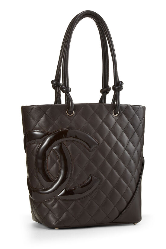 Brown Quilted Calfskin Cambon Tote Small, , large image number 1