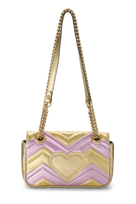 Metallic Gold GG Marmont Shoulder Bag Mini, , large image number 3