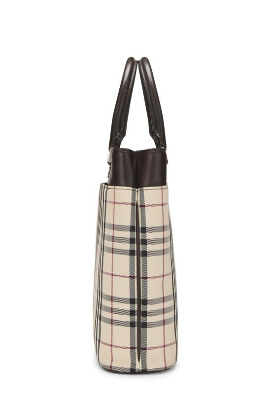 Brown Nylon House Check Handbag Medium, , large image number 2