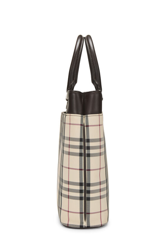 Brown Nylon House Check Handbag Medium, , large image number 2