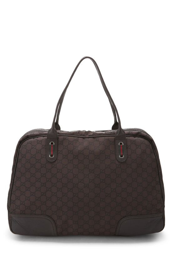 Brown GG Nylon Princy Satchel, , large image number 3