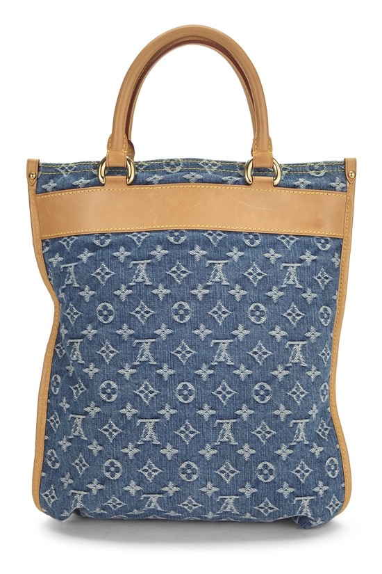 Blue Monogram Denim Flat Shopper, , large image number 3