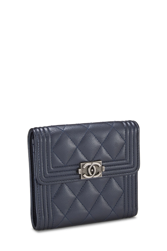 Navy Caviar Boy Compact Wallet, , large image number 1