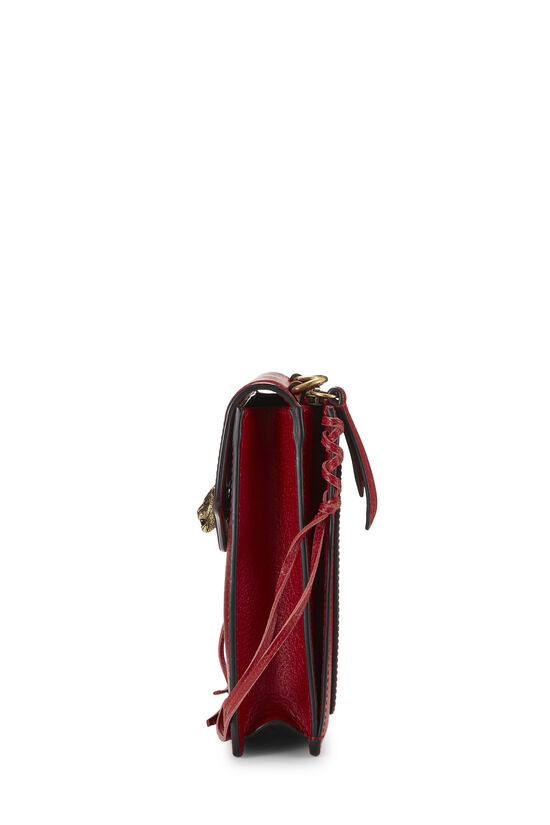 Red Leather Web Animalier Chain Shoulder Bag, , large image number 2