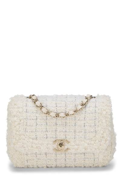 White Tweed Rectangular Flap Mini