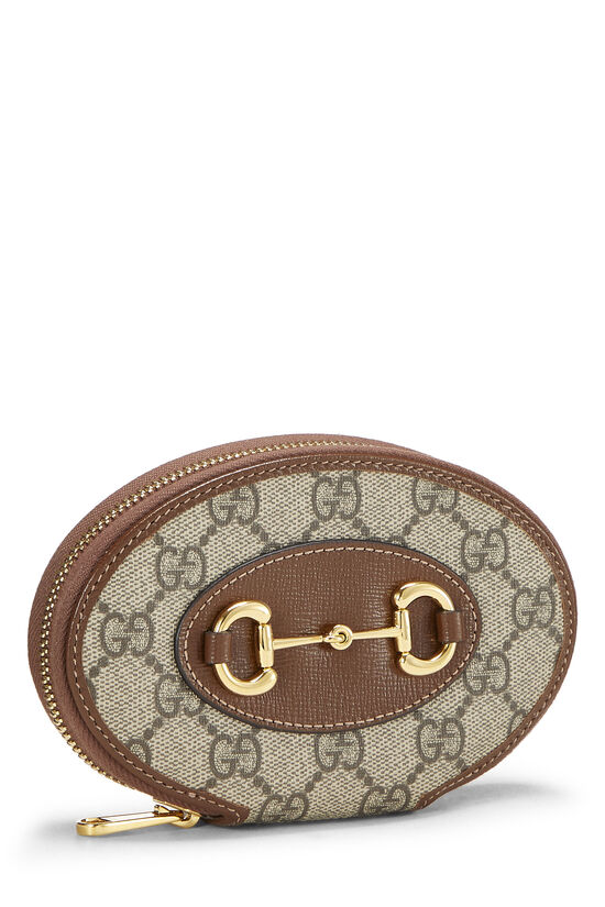 Brown GG Supreme Canvas Horsebit Coin Purse, , large image number 1