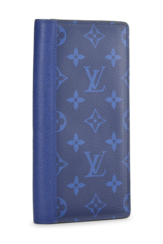 Pre-Owned Blue Monogram Taigarama Brazza Wallet QJA07U8TBB002