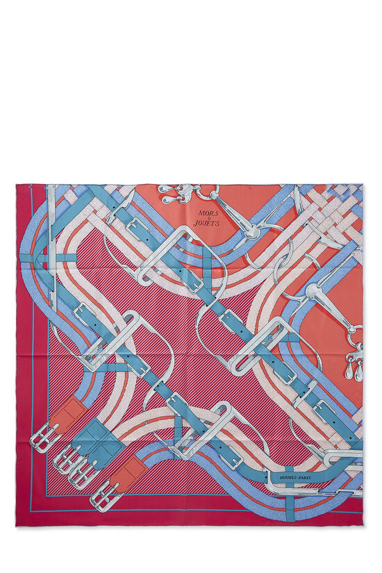 Pink & Multicolor 'Mors a Jouets Chemise' Silk Scarf 90, , large image number 0