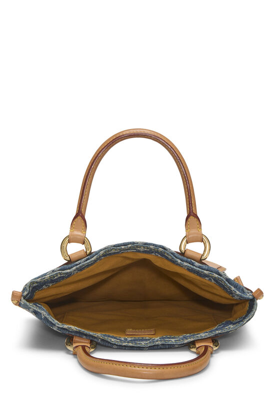 Blue Monogram Denim Flat Shopper, , large image number 5