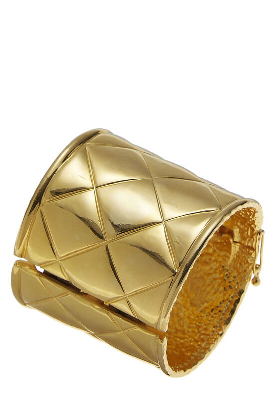 Gold Quilted Metal Cuff, , large image number 1